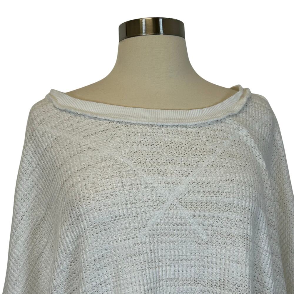 We the Free FREE PEOPLE White  Coraline Thermal Knit Top Oversized Top Women’s M - Picture 9 of 10